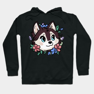 Floral Husky Dog Lover Malamute Hoodie